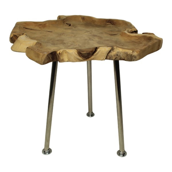 Odkladací stolík z teakového dreva HSM Collection Fruitbowl, ⌀ 45 cm