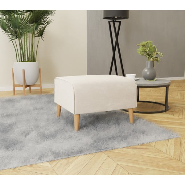 Krémová zamatová podnožka Carole - Ropez-image-2