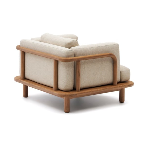 Drevené záhradné kreslo v béžovej a prírodnej farbe Turqueta – Kave Home-image-4