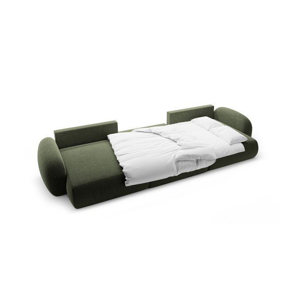 Zelená ženilková rozkladacia/s úložným priestorom rohová pohovka (do tvaru "U") Tonale – Cosmopolitan Design-image-3