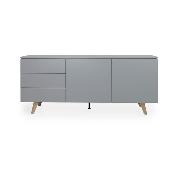 Sivá komoda Tenzo Plain, šírka 180 cm