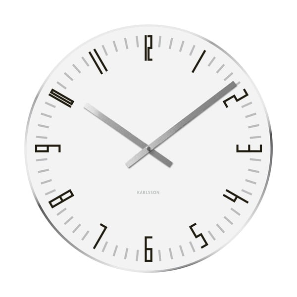 Biele hodiny Present Time Slim Index
