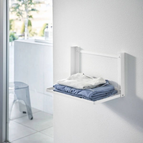 Matne biela nástenná oceľová kúpeľňová polička Tower – YAMAZAKI-image-2