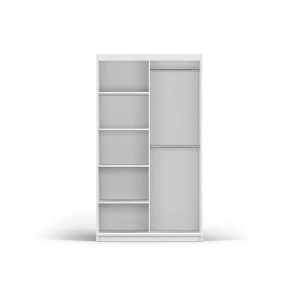 Biela šatníková skriňa so zrkadlom a s posuvnými dverami 122x215 cm Lisburn - Cosmopolitan Design-image-3