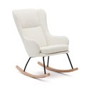 Biele hojdacie kreslo z textílie bouclé Maustin – Kave Home