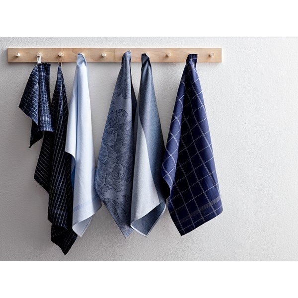 Modrá kuchynská utierka z bavlny Södahl Geometric, 50 x 70 cm-image-1