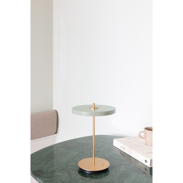 Svetlozelená LED stolová lampa so stmievačom s kovovým tienidlom (výška  31 cm) Asteria Move – UMAGE-image-1