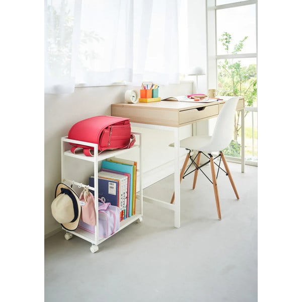 Biely kovový pojazdný regál 42x60 cm Tower – YAMAZAKI-image-2