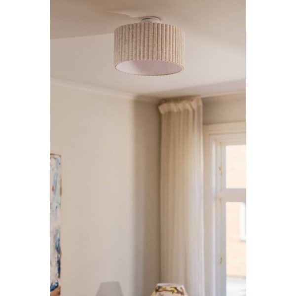 Béžové ľanové stropné svietidlo ø 40 cm Alina – Jotex-image-2