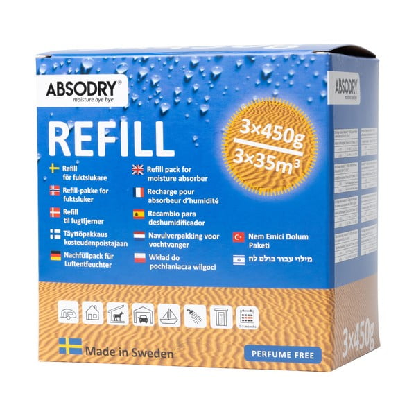 Náhradné náplne do pohlcovača vlhkosti v súprave 3 ks Absodry Maxi – Everbrand Sweden