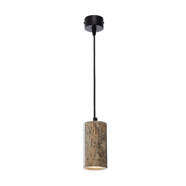 Sivé závesné svietidlo s kamenným tienidlom ø 6,5 cm Selma – Opviq lights