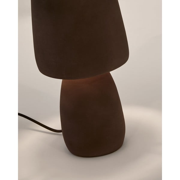 Tmavohnedá stolová lampa (výška 30 cm) Tandy – Kave Home-image-3