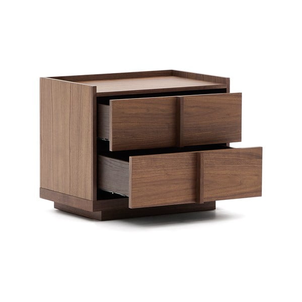 Tmavohnedý nočný stolík v dekore orecha Onix – Kave Home-image-2