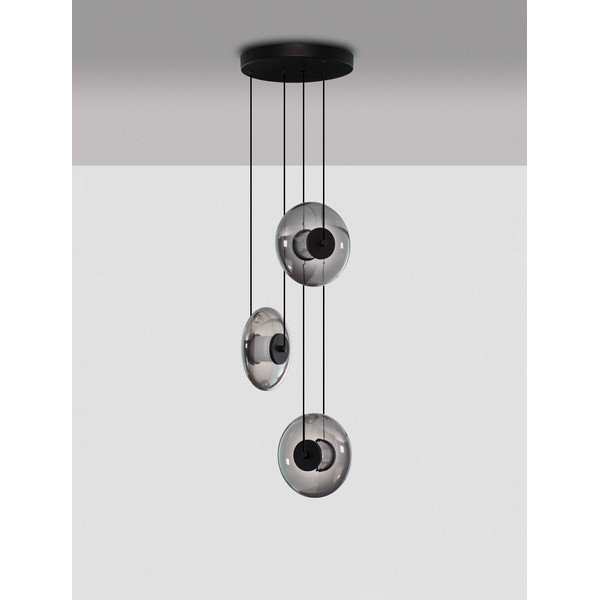Matne čierne sklenené LED závesné svietidlo so stmievačom ø 35 cm Ballet – Nova Luce-image-3