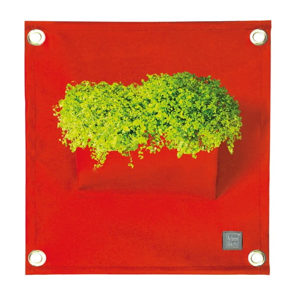 Červený závesný kvetináč The Green Pockets Amma, 45 x 50 cm