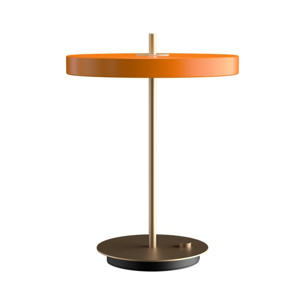 Oranžová LED stolová lampa so stmievačom s kovovým tienidlom (výška  41,5 cm) Asteria Table – UMAGE