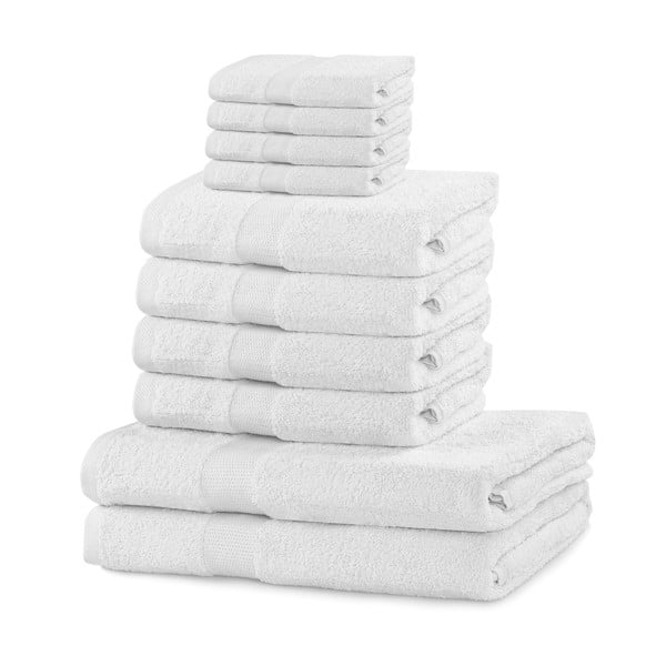 Biele bavlnené uteráky a osušky v súprave 10 ks Evita - DecoKing
