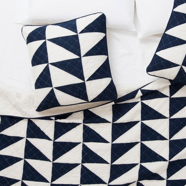 Modro-biela obliečka na vankúš Pyramide Azul, 60 x 60 cm-image-1