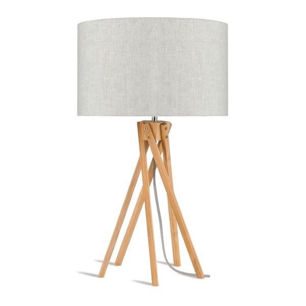 Stolová lampa so svetlobéžovým tienidlom a konštrukciou z bambusu Good&Mojo Kilimanjaro