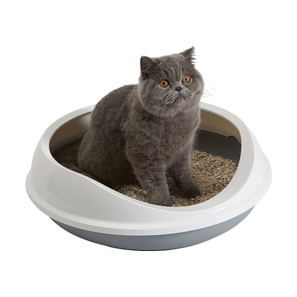 Bielo-sivý mačací záchod 49x55 cm Savic Figaro – Plaček Pet Products-image-1