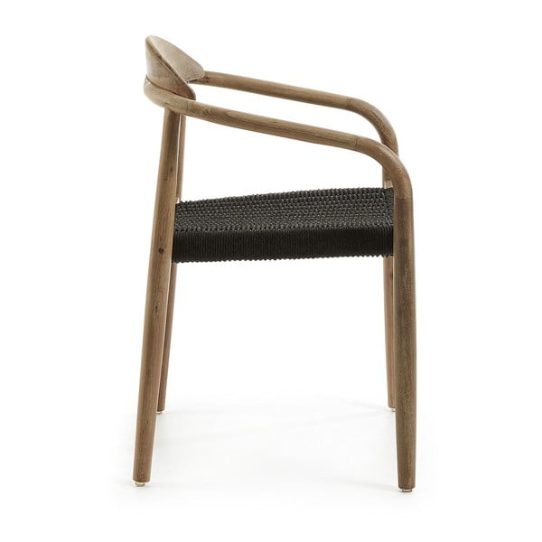 Drevená stolička s čiernym sedákom Kave Home Glynis-image-3