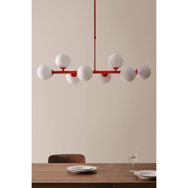 Červené/biele stropné svietidlo z opálového skla 30x104 cm Ekman – Jotex-image-2