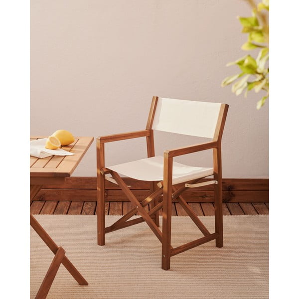 Biele/v prírodnej farbe drevené záhradné stoličky v súprave 2 ks Thianna – Kave Home-image-1