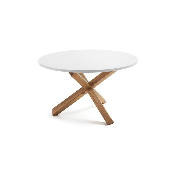 Dubový jedálenský stôl s bielou doskou Kave Home Nori, ø 120 cm-image-2