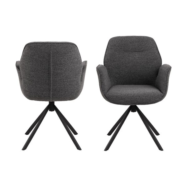 Tmavosivé čalúnené jedálenské kreslo Aura – Actona-image-4