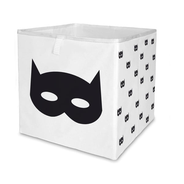 Čierno-biely látkový detský organizér na hračky 32x32x32 cm Batman – Butter Kings