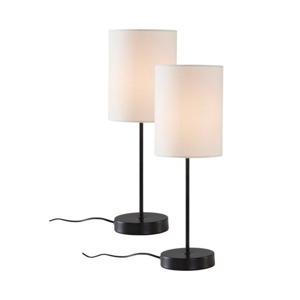 Biela/čierna látková stolová lampa (výška  45 cm) Seth – Jotex