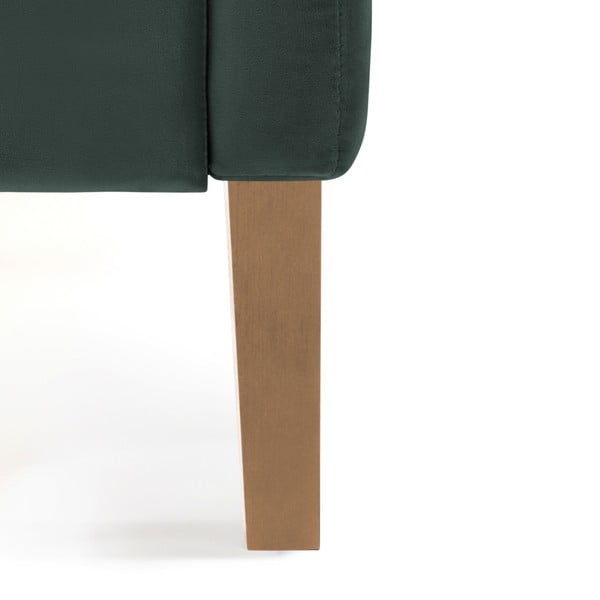 Petrolejovo zelená posteľ s prírodnými nohami Vivonita Kent, 160 × 200 cm-image-2