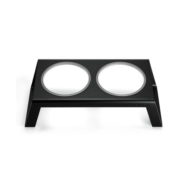 Kovová súprava misiek s podstavcom pre psa Desco Black M – MiaCara-image-3