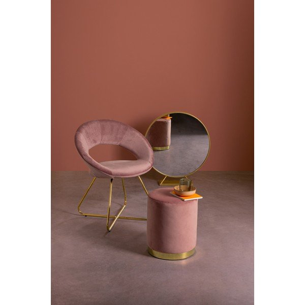 Tmavoružový zamatový taburet Lucilla – Yes Everyday-image-2