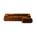 Oranžová modulárna rohová pohovka z textílie bouclé (pravý roh) Bellis – Micadoni Home