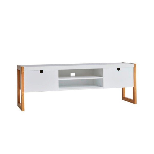 Biely televízny stolík Marckeric Square, 140 × 45 cm-image-2