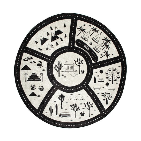Detský koberec Black City, ⌀ 140 cm