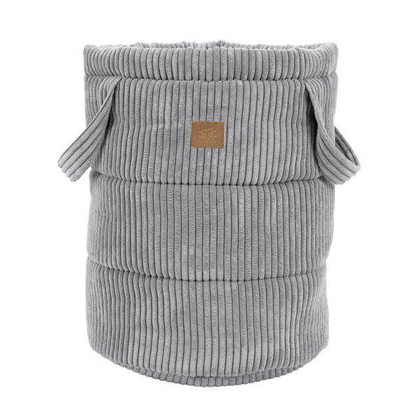 Sivý látkový detský kôš na hračky ø 39x50 cm – Meowbaby