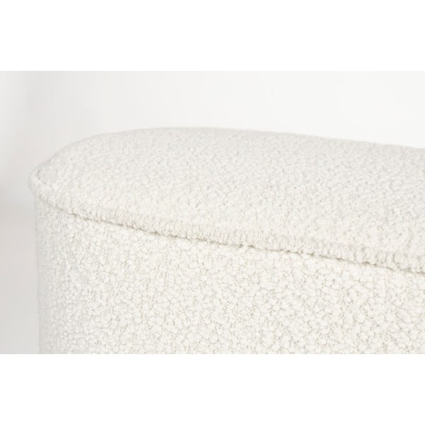 Biela lavica z textílie buklé Marcos – White Label-image-3