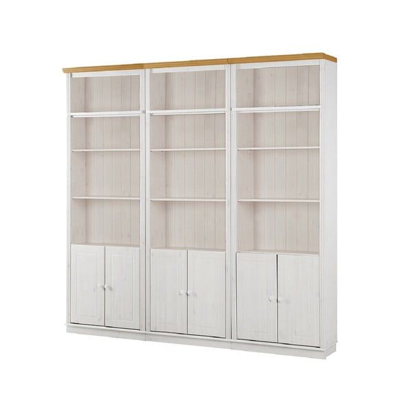 Biela knižnica z borovicového dreva 222x223 cm Anita – Støraa-image-2