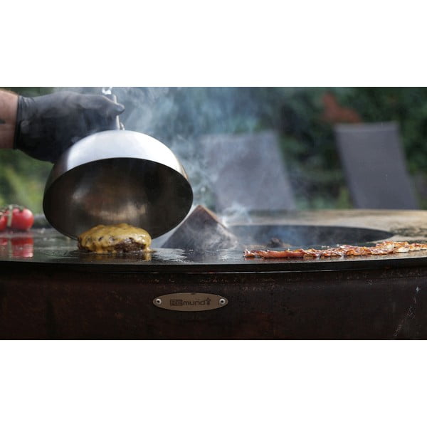 Hnedý vonkajší gril na drevo Remundi Nero M, ø 82 cm-image-3