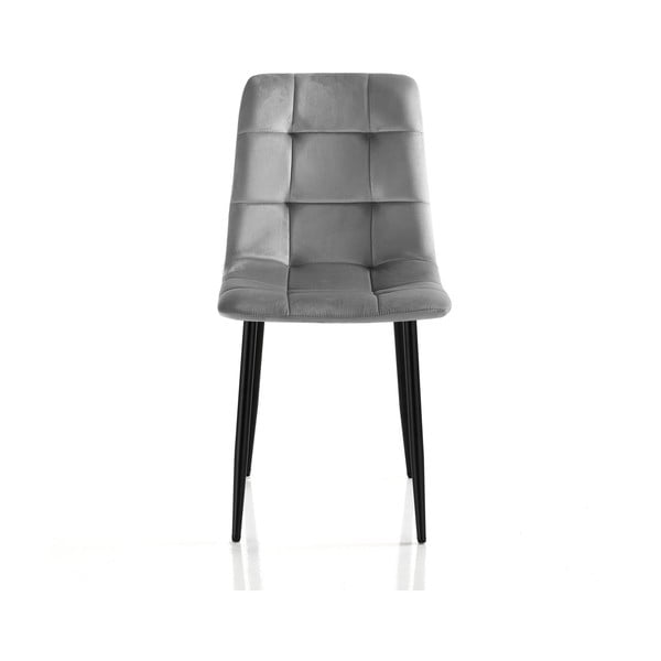 Sivé zamatové jedálenské stoličky v súprave 2 ks Faffy – Tomasucci