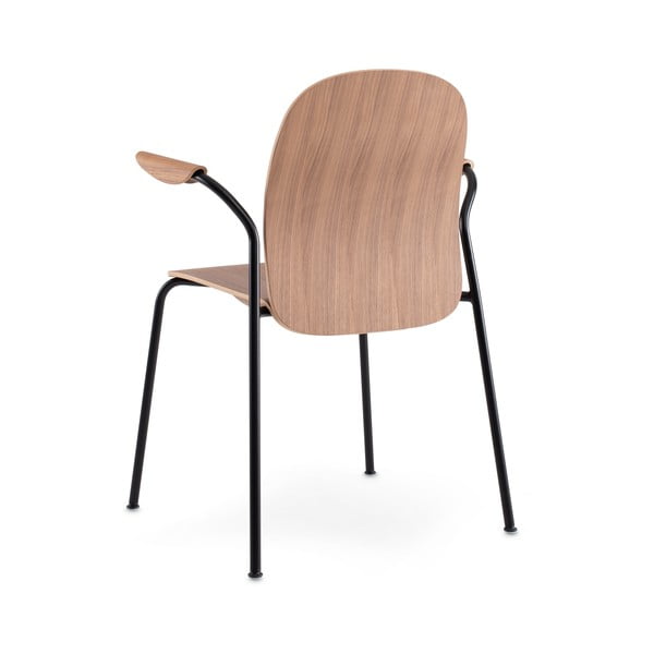 Koňakovohnedé/v prírodnej farbe jedálenské stoličky v súprave s podrúčkami/stohovateľné 2 ks v dekore orecha Book – Gazzda-image-4