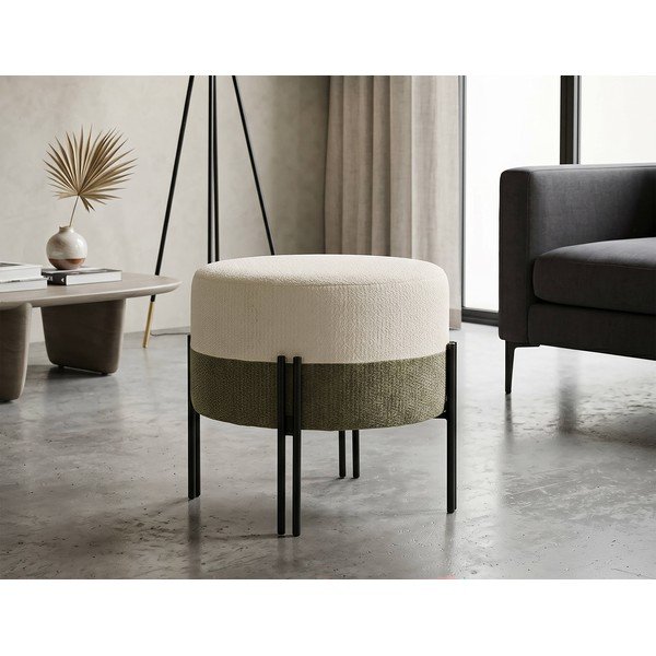 Khaki/krémovobiely taburet Modern Style – Mauro Ferretti-image-1