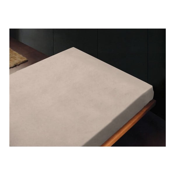 Neelastická posteľná plachta Liso Crema, 180x260 cm