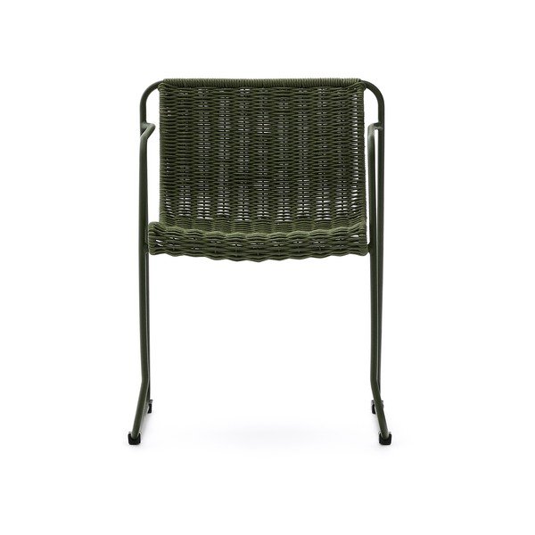 Zelená kovová záhradná stolička Maurina – Kave Home-image-2