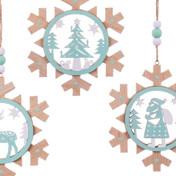 Závesné vianočné dekorácie v súprave 3 ks Snowflake – Casa Selección-image-1