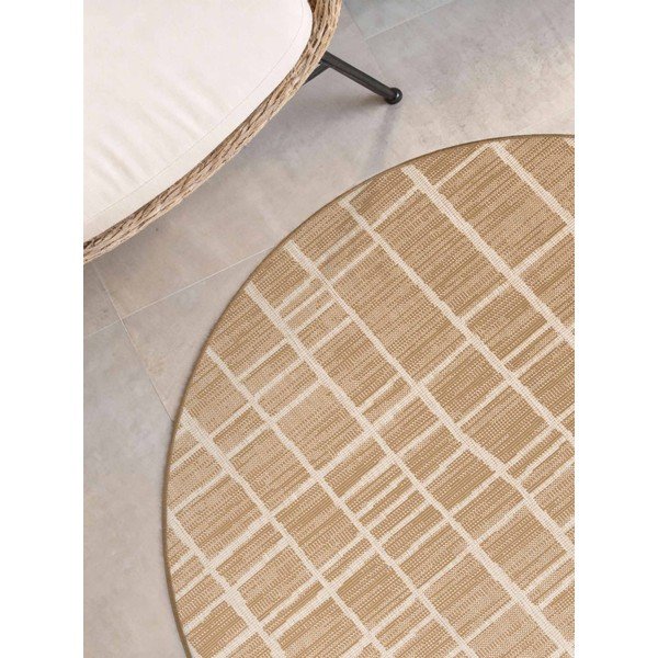 Krémovobiely/v prírodnej farbe okrúhly vnútorný a vonkajší koberec ø 200 cm Haringey Crouch – Ted Baker-image-3