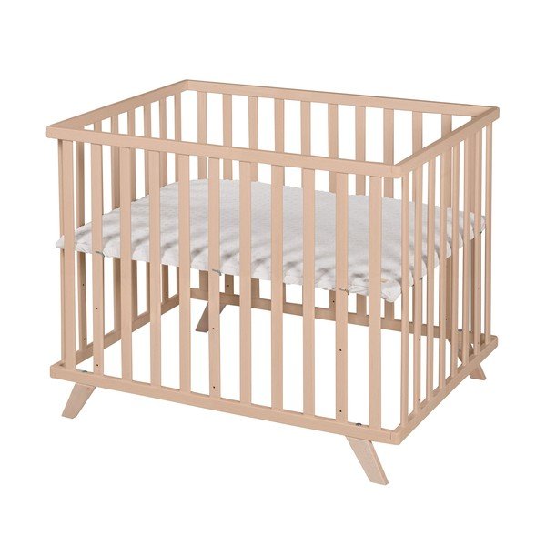 Detská ohrádka z bukového dreva s nastaviteľnou výškou 75x100 cm v prírodnej farbe Lil Planet – Roba