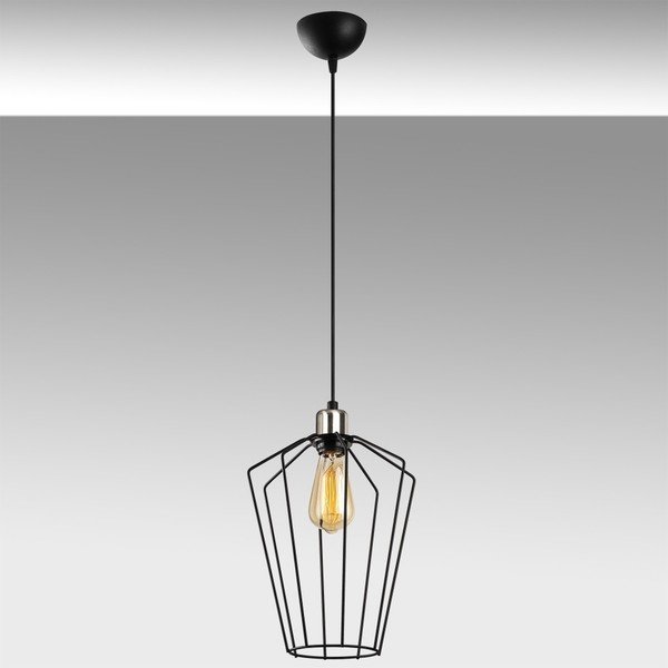 Čierne kovové závesné svietidlo Opviq lights Desponia-image-1